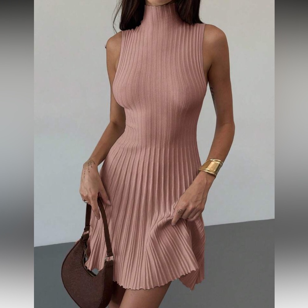 Pink sweater dress